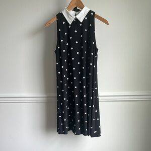 Vintage Lauren by Ralph Lauren Polka Dot Sleeveless Dress - Black and White